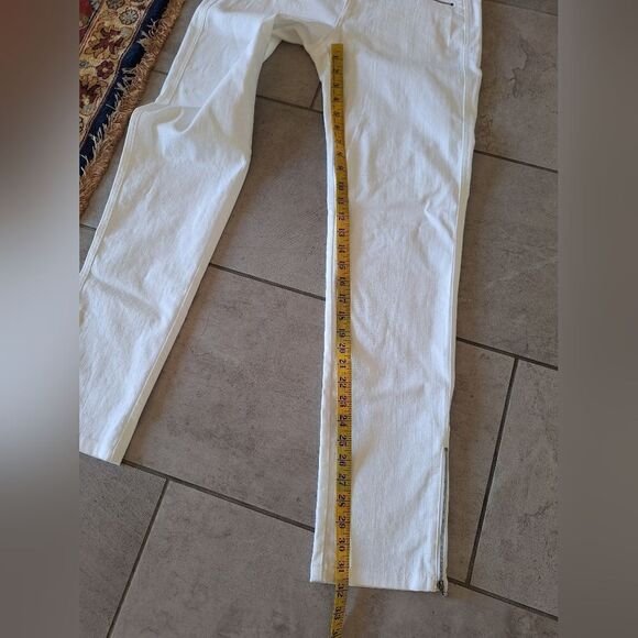 St.John white cotton low-rise trousers with zippers size 4 - Picture 11 of 11
